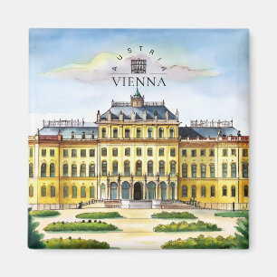 Vienna Austria Watercolor City Travel Memory Magnet