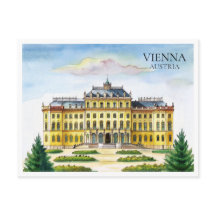  Vienna Austria Watercolor City Travel Postcard