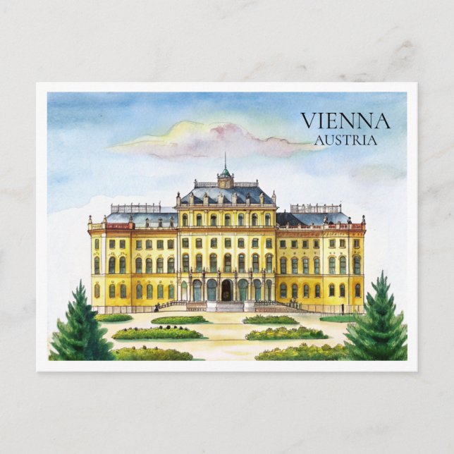  Vienna Austria Watercolor City Travel Postcard (Front)