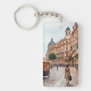 Vienna Austria Watercolor Keychain