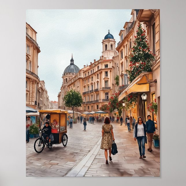 Vienna Austria Watercolor Poster (Front)
