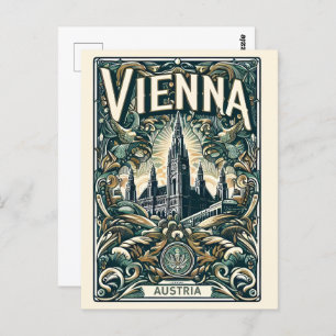 Vienna city austria vintage gifts  postcard