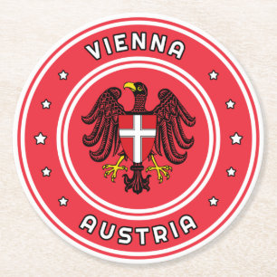 Vienna Coat of Arms, Austria Round Paper Coaster