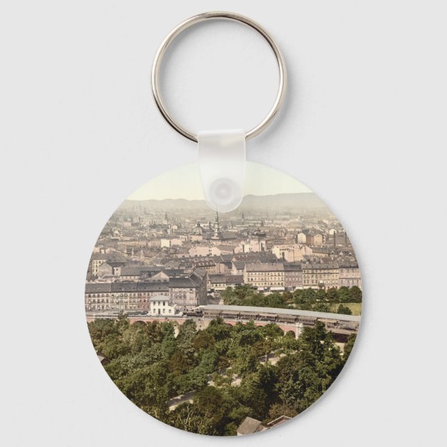 Vienna from Riesenrad, Austria Key Ring (Front)
