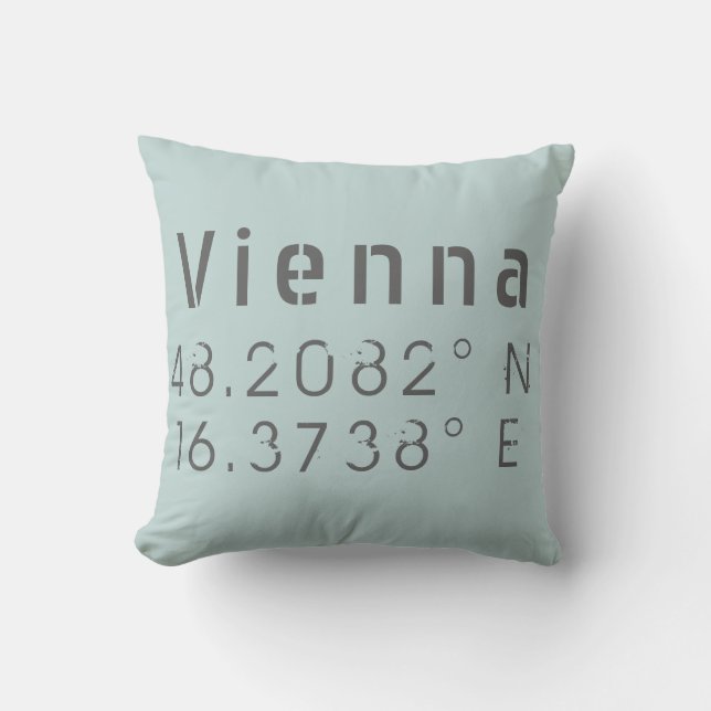 Vienna Latitude Longitude Cushion (Front)