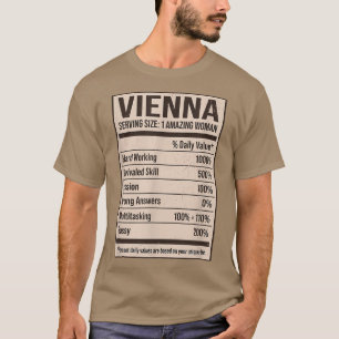 Vienna Nutrition Facts Name Nickname Alias Title F T-Shirt