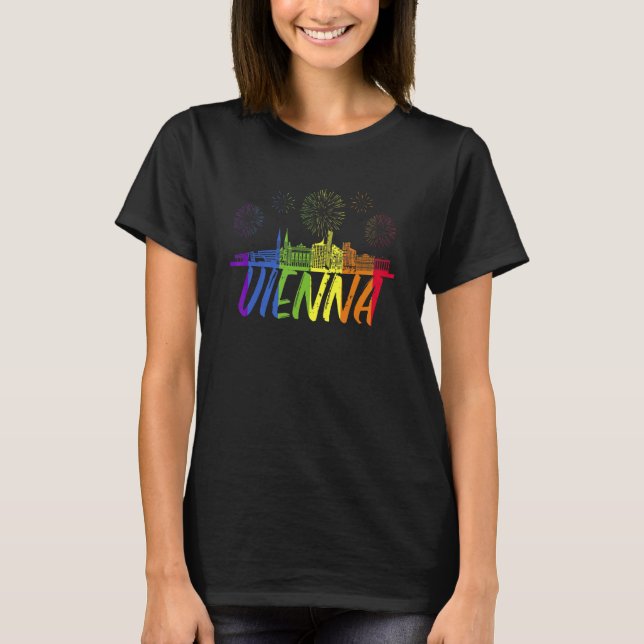 Vienna Pride Skyline  Pride Parade Vienna T-Shirt (Front)