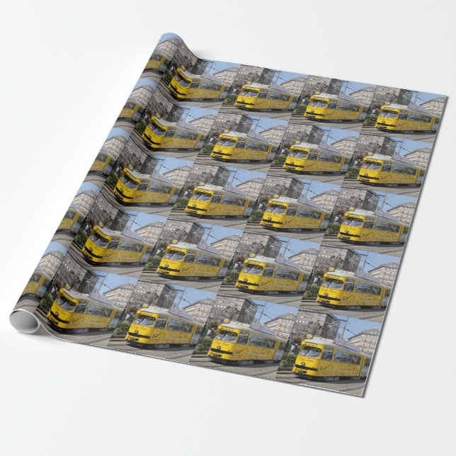 Vienna Ring Tram Wrapping Paper (Unrolled)