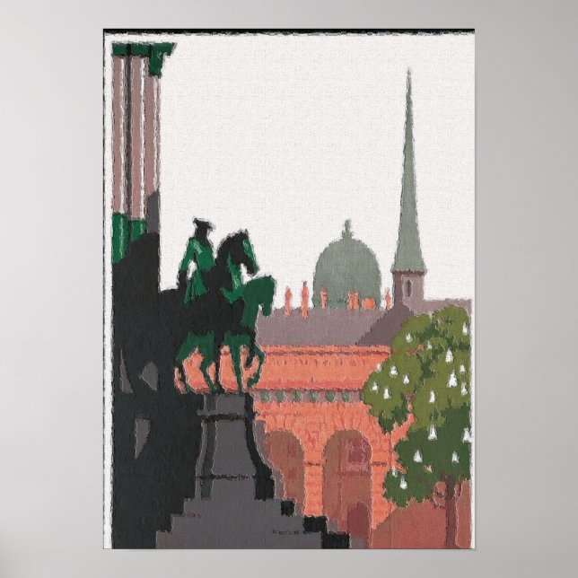 Vienna Statue Sunset Poster (Front)