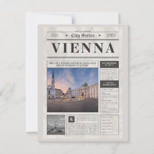 Vienna Vintage Newspaper – City Series Travel Prin Card
