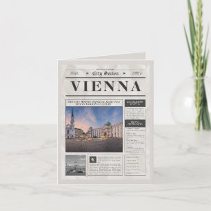 Vienna Vintage Newspaper – City Series Travel Prin Note Card