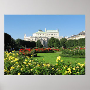 Vienna Volksgarten with Roses Poster