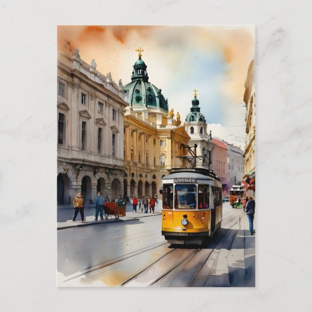 Vienna watercolor art postcard (Front)