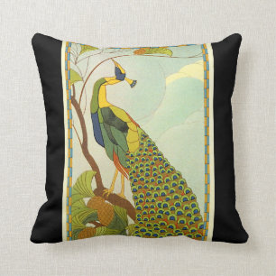 Viennese Art Nouveau Peacock Cushion