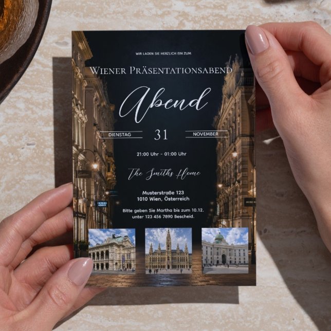 Viennese Gala & Presentation Evening Invitation  (Set the Stage for an Unforgettable Evening in Vienna)