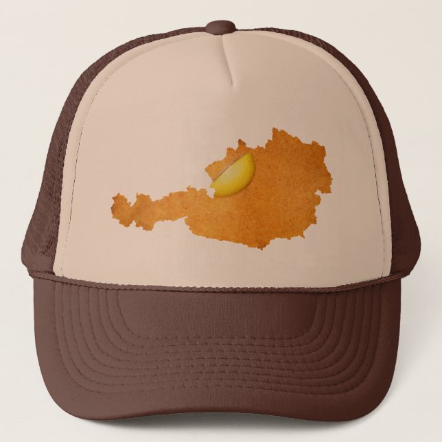 Viennese Schnitzel - Map Of Austria Trucker Hat (Front)