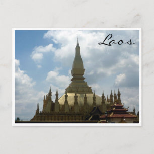 vientiane golden stupa postcard