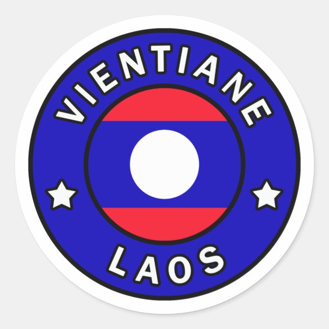 Vientiane Laos Classic Round Sticker (Front)