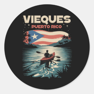 Vieques Puerto Rico Island Souvenir Puerto Rican F Classic Round Sticker