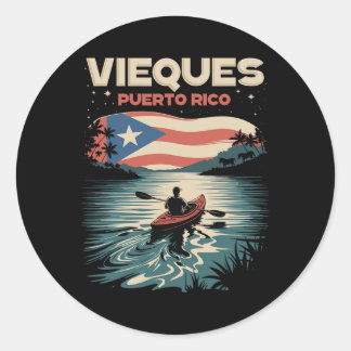 Vieques Puerto Rico Island Souvenir Puerto Rican F Classic Round Sticker