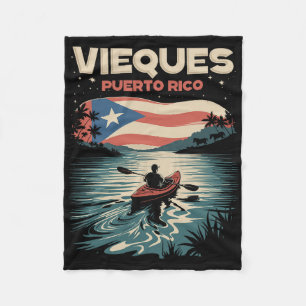 Vieques Puerto Rico Island Souvenir Puerto Rican F Fleece Blanket