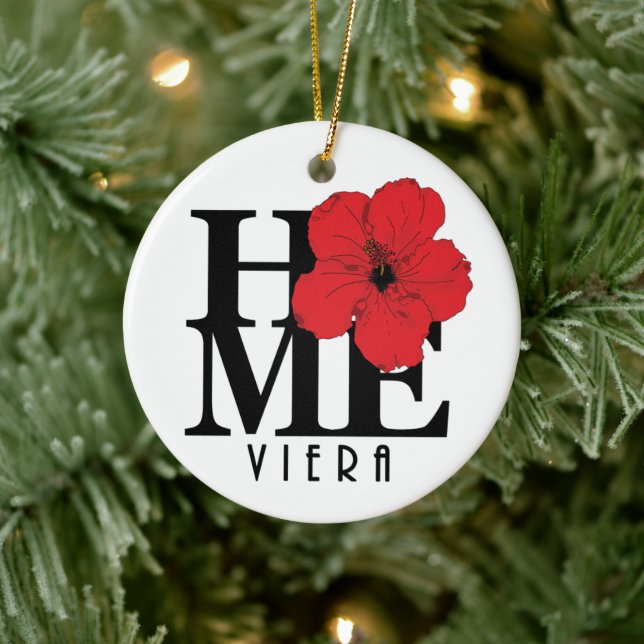 Viera HOME Red Hibiscus Ceramic Tree Decoration (Tree)