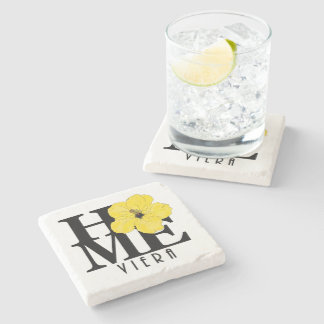 Viera HOME Yellow Hibiscus  Stone Coaster