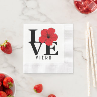 Viera LOVE Red Hibiscus Napkin