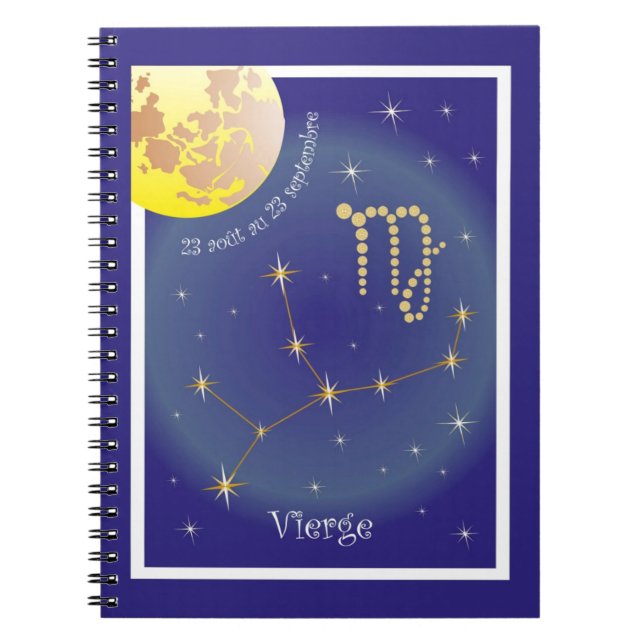 Vierge 23 août au 23 septembre Notizheft Spiral Notebook (Front)