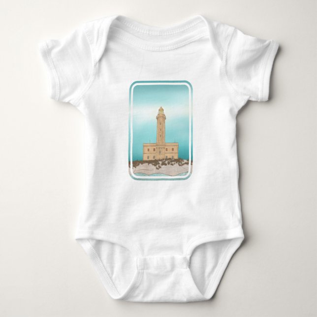 Vieste Lighthouse Italy Baby Bodysuit (Front)