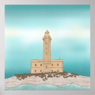 Vieste Lighthouse Italy Poster
