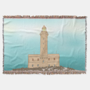 Vieste Lighthouse Italy Throw Blanket