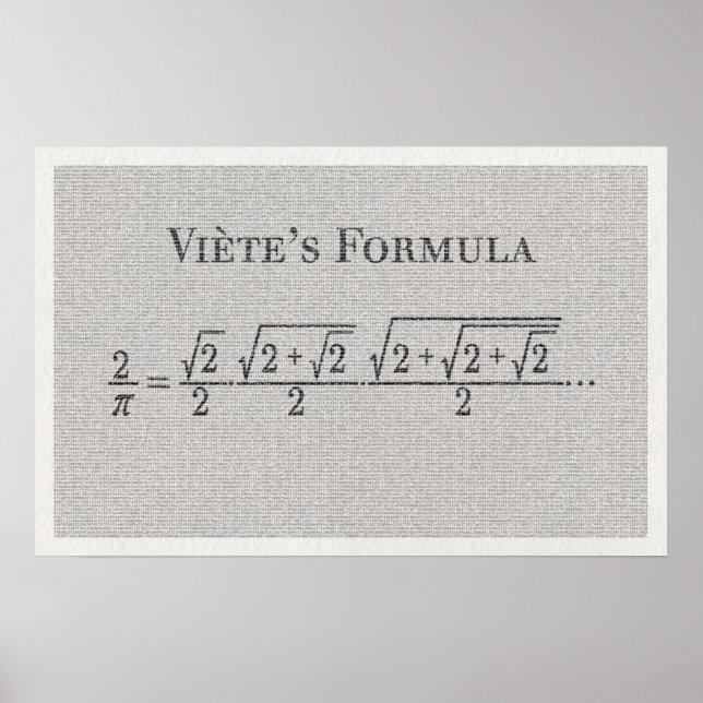 Viète's Pi Formula - Math Poster (Front)