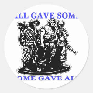 Vietnam All Gave Some & Some Gave All Classic Round Sticker