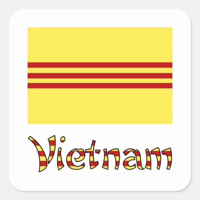 Vietnam and South Vietnamese Flag Square Sticker (Front)