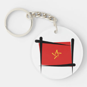 Vietnam Brush Flag Key Ring