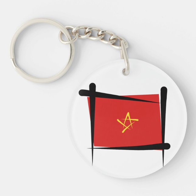 Vietnam Brush Flag Key Ring (Front)