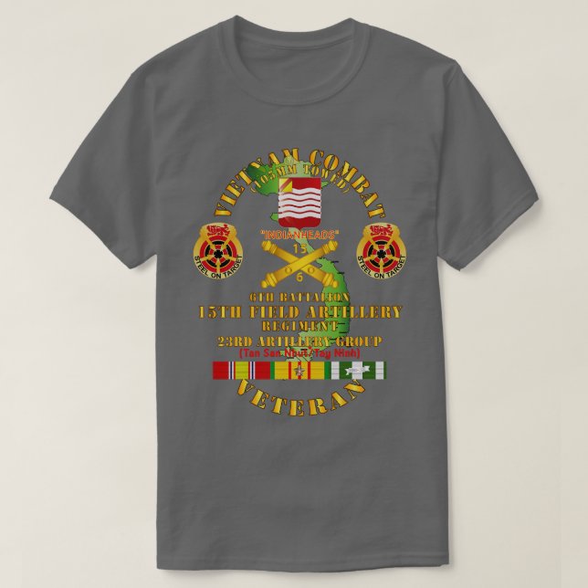 Vietnam Combat Vet 6th Bn 15th Artillery 23rd Arti T-Shirt (Design Front)