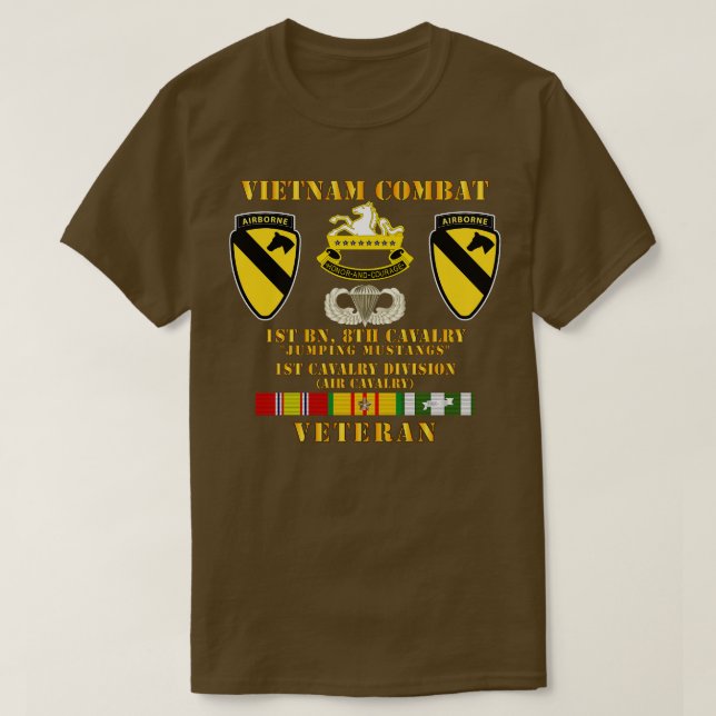 Vietnam Combat Vet w 1st Bn 8th Cav 1st Cav Div Ju T-Shirt (Design Front)