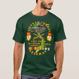 Vietnam Combat Veteran w 15th Cavalry Regiment Arm T-Shirt