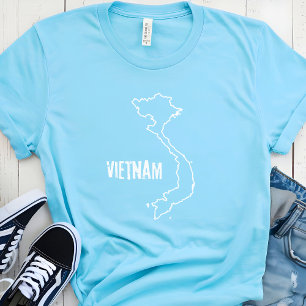 Vietnam Country Map Vietnamese Boundary Line Shape T-Shirt