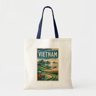 Vietnam Culture Illustration Travel Art Vintage Tote Bag