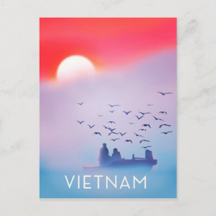 Vietnam evening sun Vacation poster Postcard
