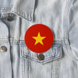Vietnam flag 7.5 cm round badge