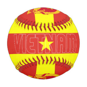 Vietnam Flag and Coat of Arms Patriotic Baseball