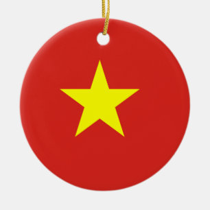 Vietnam flag ceramic tree decoration