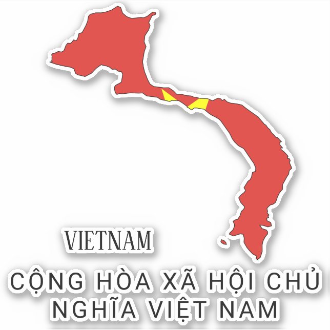 Vietnam Flag Charming Patriotic Map (Front)