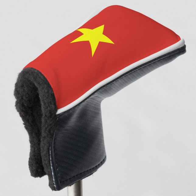 Vietnam flag golf head cover (3/4 Front)