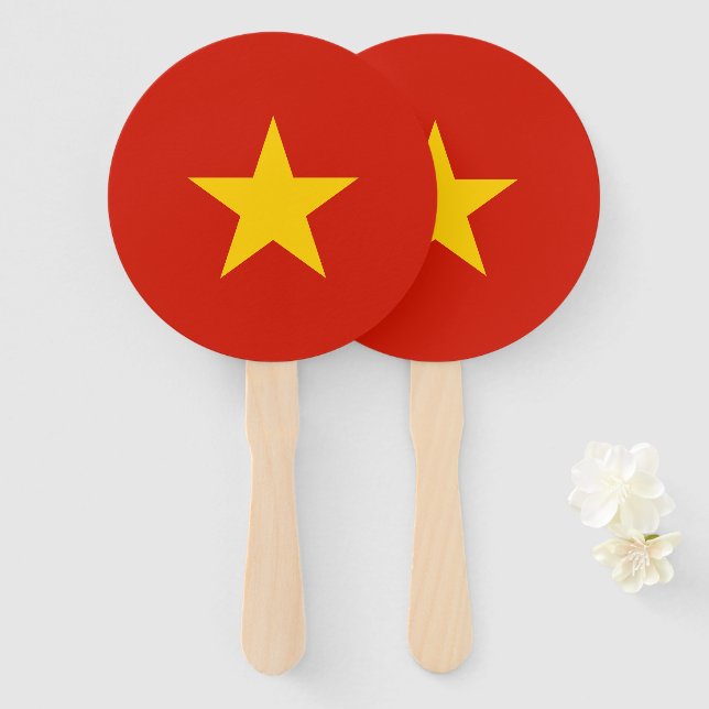 Vietnam flag hand fan (Front and Back)