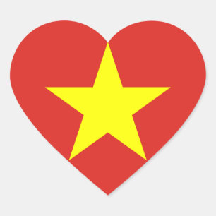 vietnam flag heart sticker